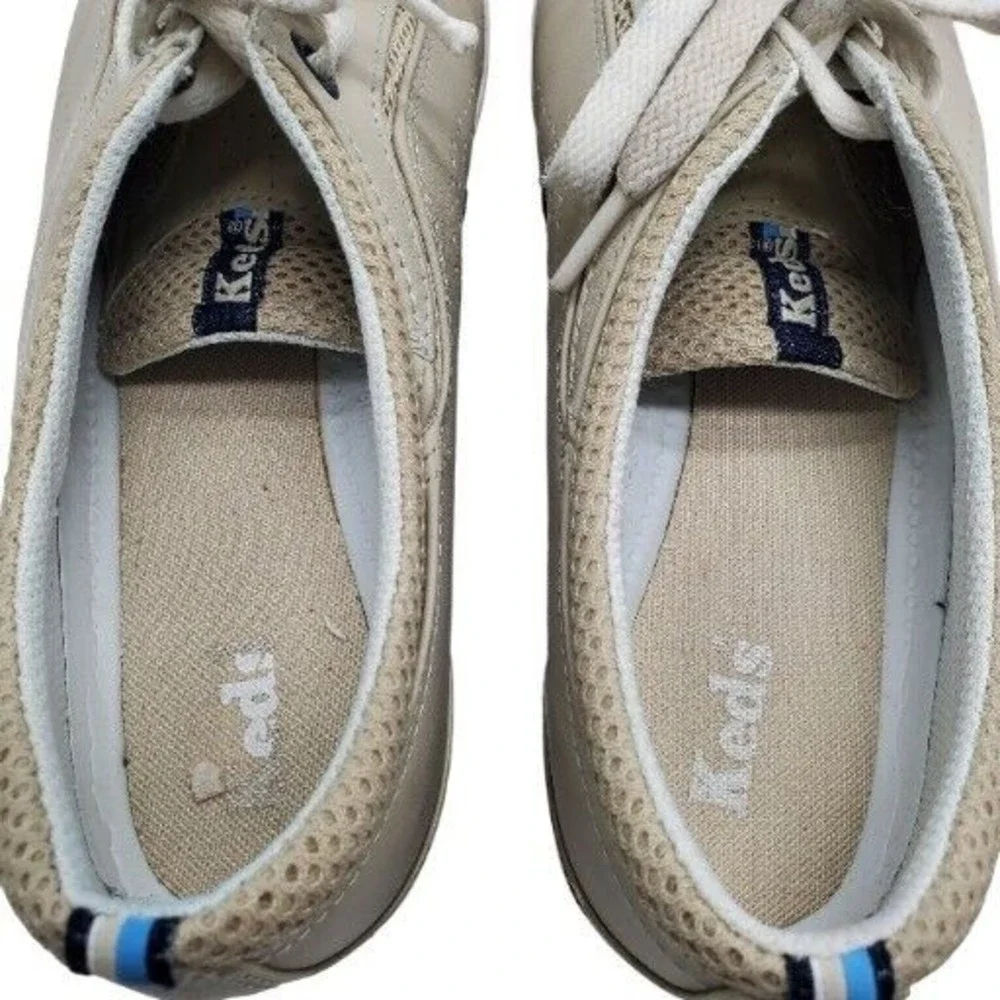 Keds size‎ 9 WH14169M Leather Woman’s Oxford Sneakers Beige Lace Up Vintage